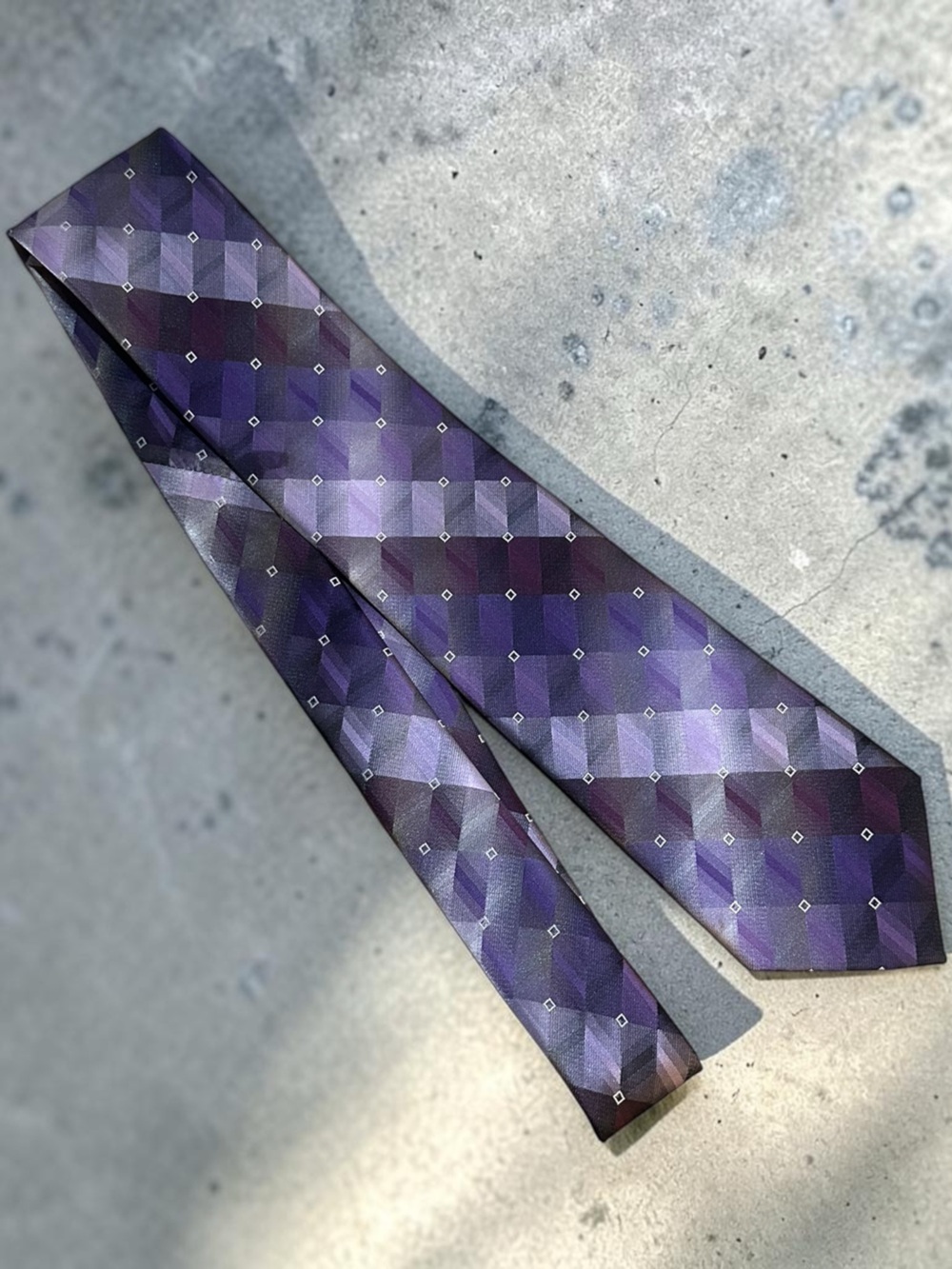 Pierre Cardin Purple Geometric Silk Tie